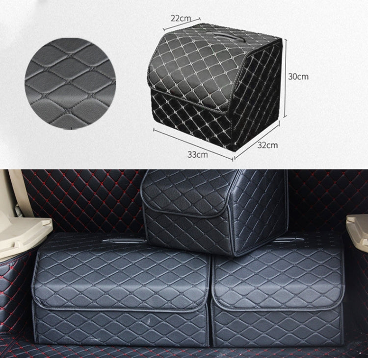 Car Trunk Foldable Storage Box, Rhombic Grid Small Size: 33 x 32 x 30cm (Black) by buy2fix