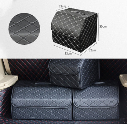 Car Trunk Foldable Storage Box, Rhombic Grid Small Size: 33 x 32 x 30cm (Black) by buy2fix