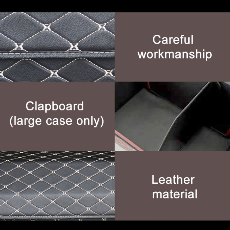Car Trunk Foldable Storage Box, Rhombic Grid Small Size: 33 x 32 x 30cm (Coffee) - Stowing Tidying by buy2fix | Online Shopping UK | buy2fix