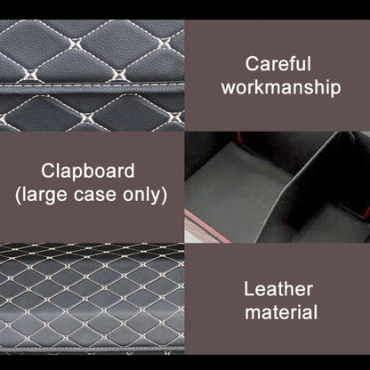Car Trunk Foldable Storage Box, Rhombic Grid Small Size: 33 x 32 x 30cm (Coffee) - Stowing Tidying by buy2fix | Online Shopping UK | buy2fix