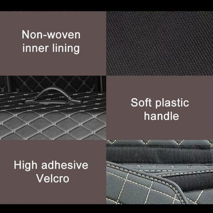 Car Trunk Foldable Storage Box, Rhombic Grid Small Size: 33 x 32 x 30cm (Coffee) - Stowing Tidying by buy2fix | Online Shopping UK | buy2fix