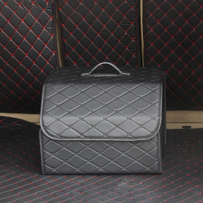 Car Trunk Foldable Storage Box, Rhombic Grid Middle Size: 40 x 32 x 30cm (Black) by buy2fix