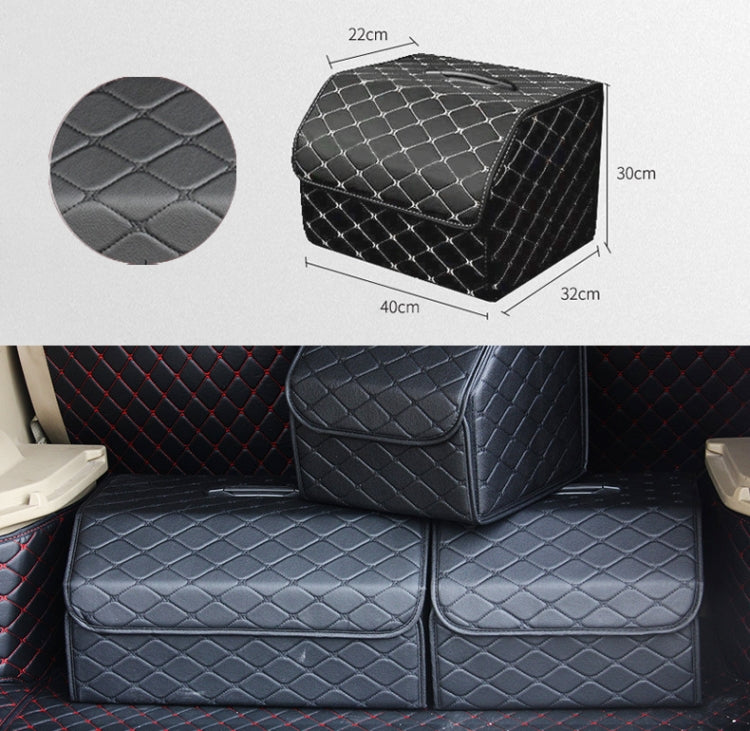 Car Trunk Foldable Storage Box, Rhombic Grid Middle Size: 40 x 32 x 30cm (Black) by buy2fix