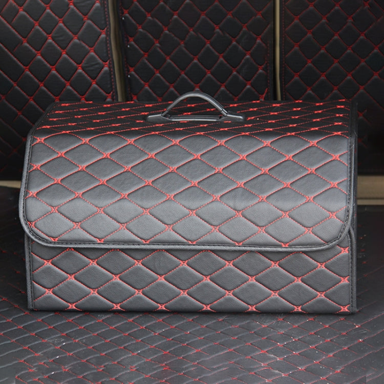 Car Trunk Foldable Storage Box, Rhombic Grid Large Size: 54 x 32 x 30cm (Black Red) by buy2fix