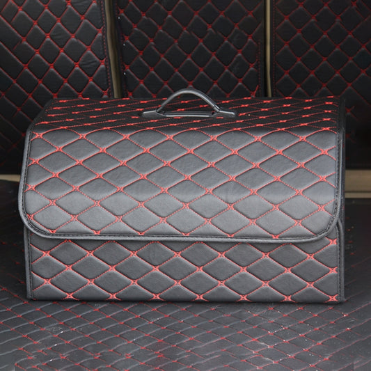 Car Trunk Foldable Storage Box, Rhombic Grid Large Size: 54 x 32 x 30cm (Black Red) by buy2fix