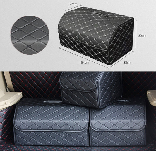 Car Trunk Foldable Storage Box, Rhombic Grid Large Size: 54 x 32 x 30cm (Black) by buy2fix