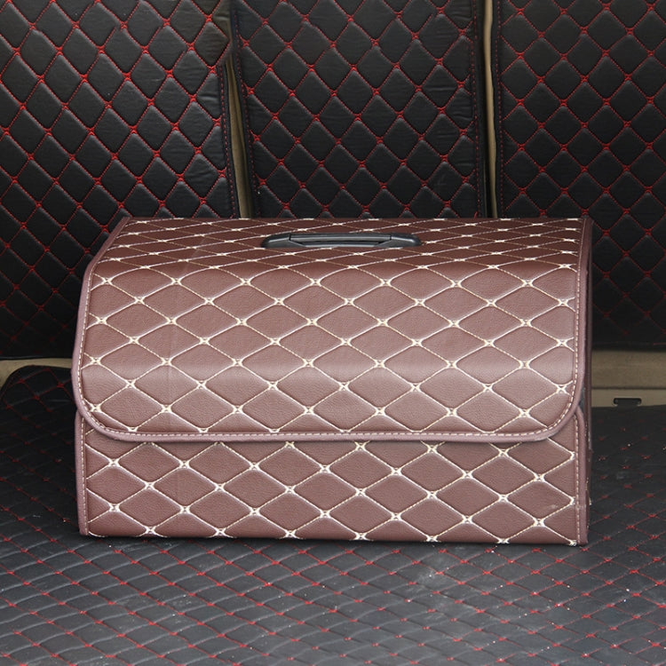 Car Trunk Foldable Storage Box, Rhombic Grid Large Size: 54 x 32 x 30cm (Coffee) by buy2fix