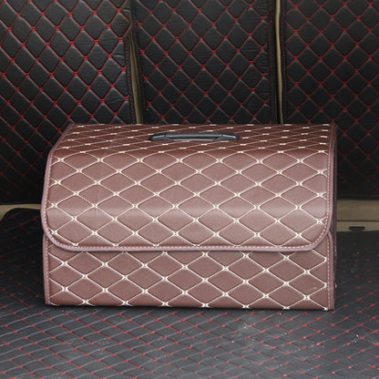 Car Trunk Foldable Storage Box, Rhombic Grid Large Size: 54 x 32 x 30cm (Coffee) by buy2fix
