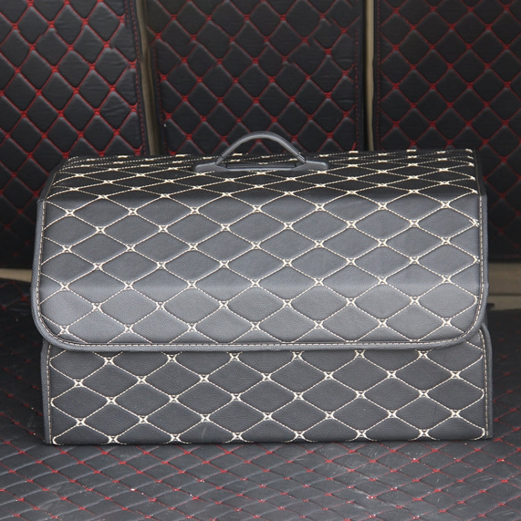 Car Trunk Foldable Storage Box, Rhombic Grid Large Size: 54 x 32 x 30cm (Beige) - Stowing Tidying by buy2fix | Online Shopping UK | buy2fix