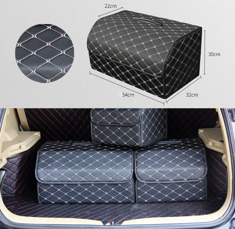 Car Trunk Foldable Storage Box, Rhombic Grid Large Size: 54 x 32 x 30cm (Beige) - Stowing Tidying by buy2fix | Online Shopping UK | buy2fix