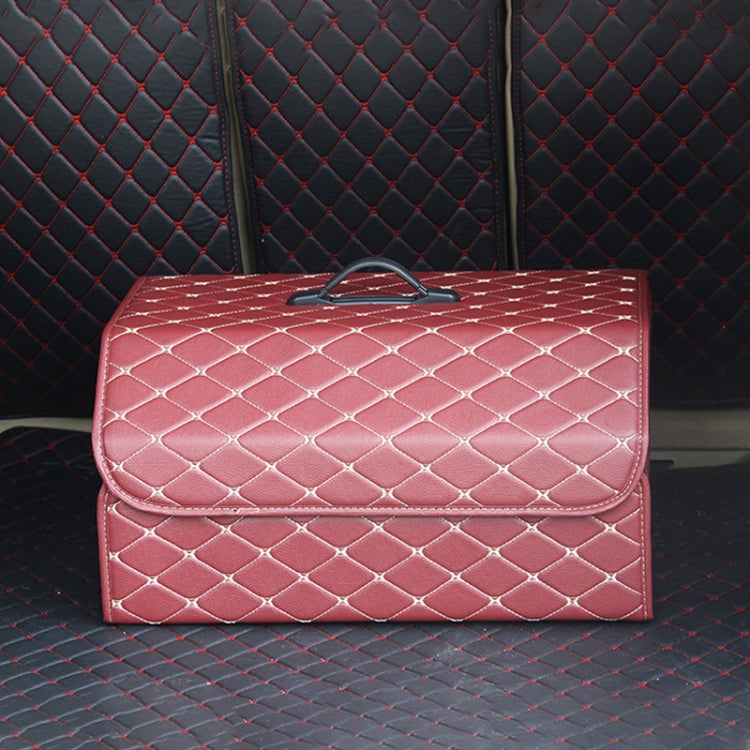 Car Trunk Foldable Storage Box, Rhombic Grid Large Size: 54 x 32 x 30cm (Wine Red) by buy2fix