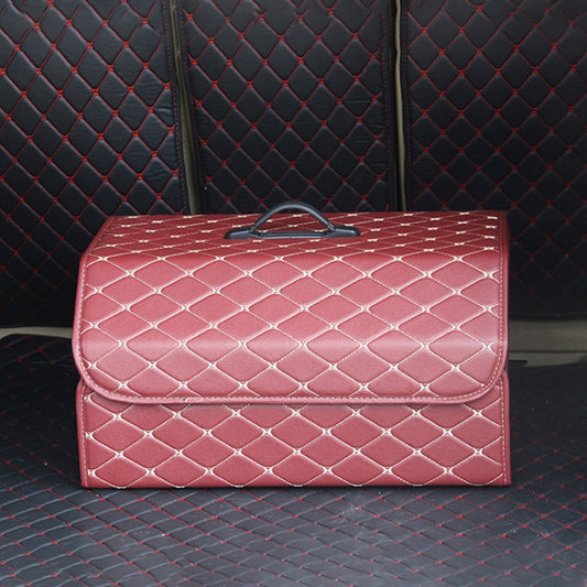 Car Trunk Foldable Storage Box, Rhombic Grid Large Size: 54 x 32 x 30cm (Wine Red) by buy2fix