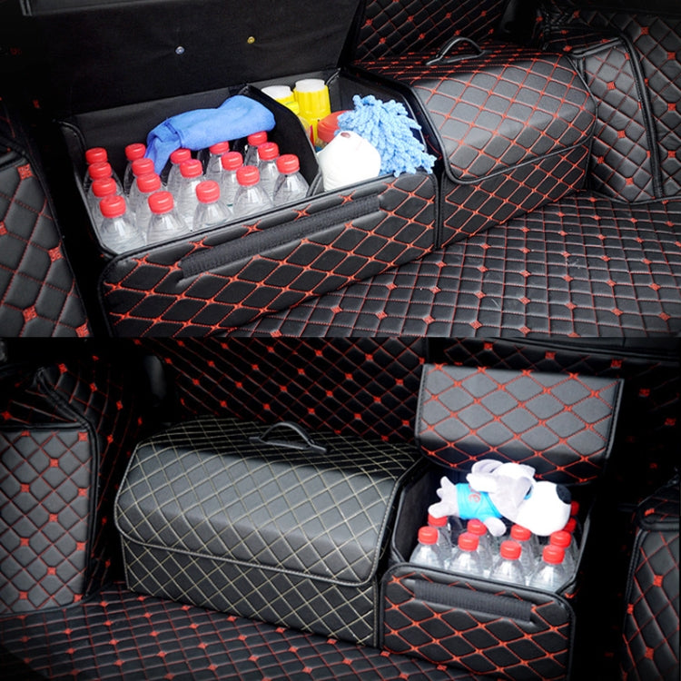 Car Trunk Foldable Storage Box, Rhombic Grid Large Size: 54 x 32 x 30cm (Beige) - Stowing Tidying by buy2fix | Online Shopping UK | buy2fix