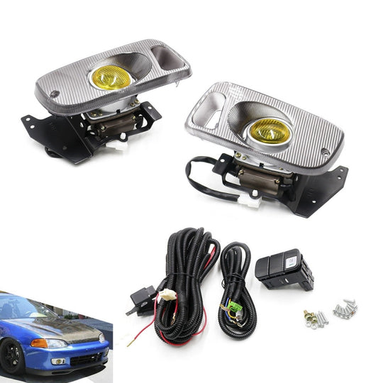 1 Pair Car Modified Front Fog Light for Honda Civic 1992-1995 (Yellow Light)