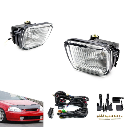 1 Pair Car Modified Front Fog Light for Honda Civic 1996-1998 (White Light)