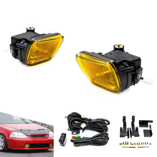 1 Pair Car Modified Front Fog Light for Honda Civic 1996-1998 (Yellow Light) - Fog / Driving Lights by buy2fix | Online Shopping UK | buy2fix