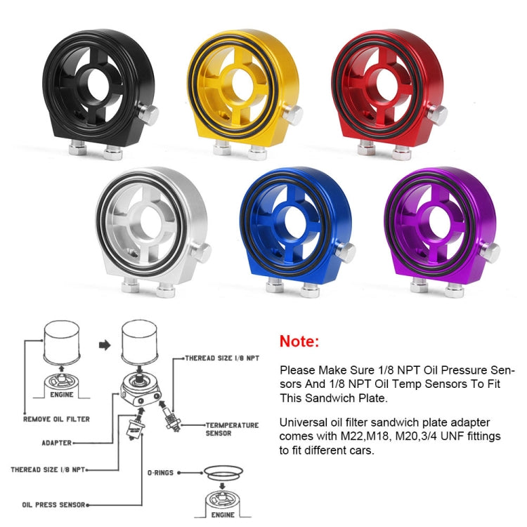 Car Modification Oil Temperature and Oil Pressure Gauge Adapter (Black) - Engine Fittings by buy2fix | Online Shopping UK | buy2fix