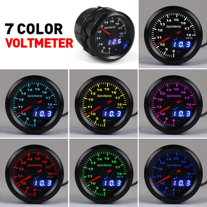 52mm Car Modified Colorful Voltmeter - Car Modification by buy2fix | Online Shopping UK | buy2fix