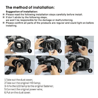 1 Pair D Series D1S Car HID Ballast to LED Headlight DC12V / 35W / 6000K / 5000LM - LED Headlamps by buy2fix | Online Shopping UK | buy2fix