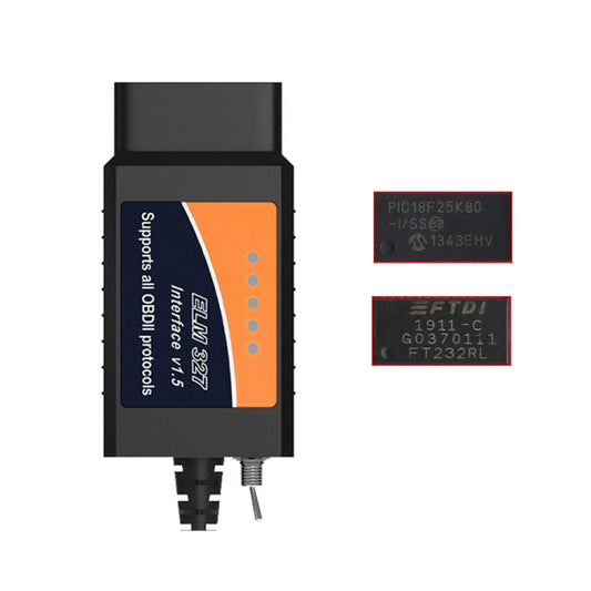 OBD ELM327 V1.5 USB Car Fault Diagnostic Cable with Switch (Orange) - Code Readers & Scan Tools by buy2fix | Online Shopping UK | buy2fix