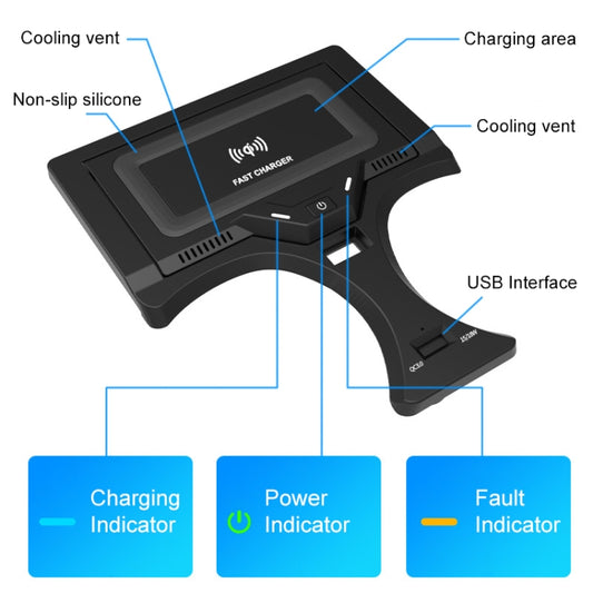 HFC-1017 Car Qi Standard Wireless Charger 10W Quick Charging for BMW 3 Series 2020-2022, Left Driving - Wireless Charging Pads by buy2fix | Online Shopping UK | buy2fix