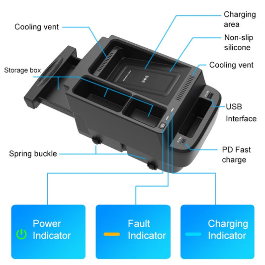 HFC-1003-01 Car Qi Standard Wireless Charger 10W Quick Charging for Honda CR-V 2017-2022, Left and Right Driving - Wireless Charging Pads by buy2fix | Online Shopping UK | buy2fix