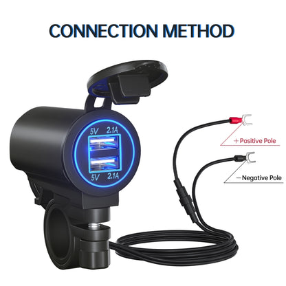 ZH-526I1 Car / Motorcycle 4.2A Dual USB Port Car Charger(Blue Light) - Battery Charger by buy2fix | Online Shopping UK | buy2fix