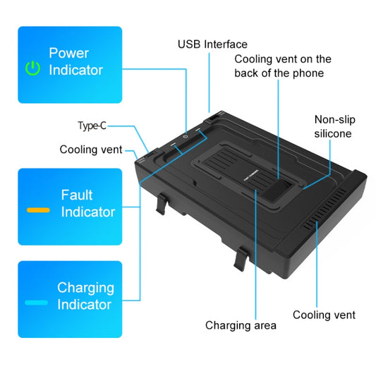HFC-1065 Car Qi Standard Wireless Charger 10W Quick Charging for Toyota Highlander 2022, Left and Right Driving - Wireless Charging Pads by buy2fix | Online Shopping UK | buy2fix