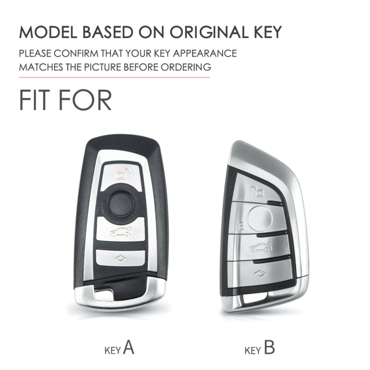 Hallmo Car Female Style Cowhide Leather Key Protective Cover for BMW, A Type(Sky Blue) - Car Key Cases by Hallmo | Online Shopping UK | buy2fix