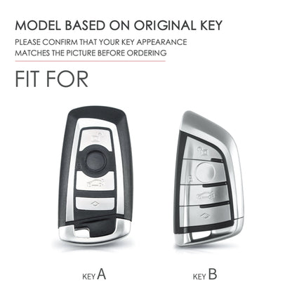 Hallmo Car Female Style Cowhide Leather Key Protective Cover for BMW, A Type(Sky Blue) - Car Key Cases by Hallmo | Online Shopping UK | buy2fix