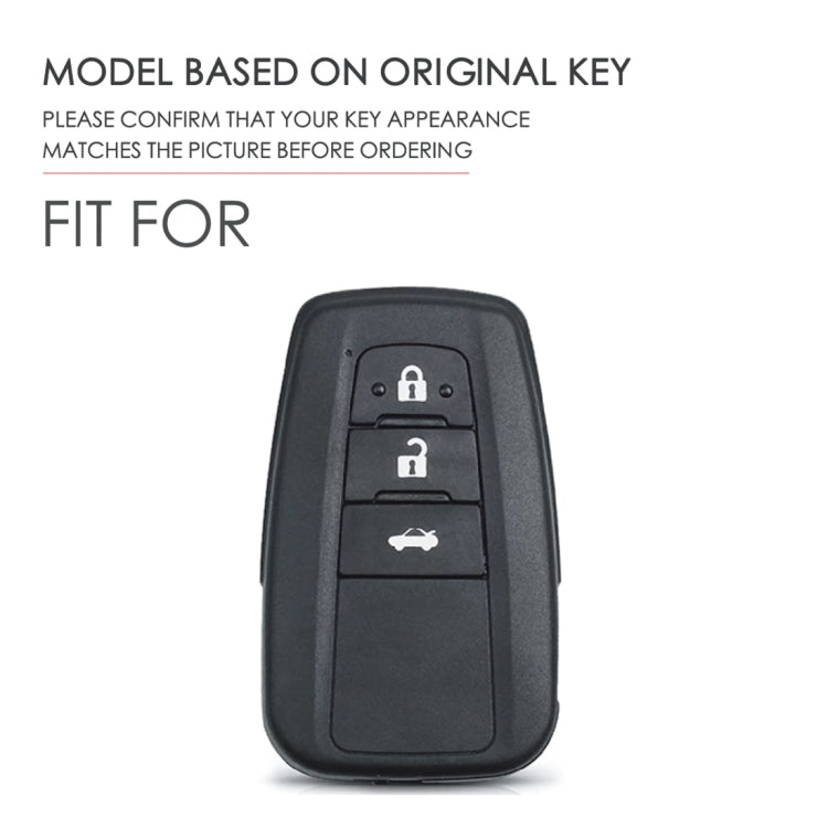 Hallmo Car Female Style Cowhide Leather Key Protective Cover for Toyota(Lake Blue) - Car Key Cases by Hallmo | Online Shopping UK | buy2fix