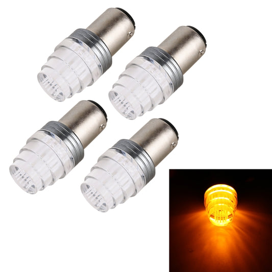 4 in 1 1157 DC12V 0.6W 9LEDs SMD-3528 Car Brake Light (Yellow Light) - Brake Lights by buy2fix | Online Shopping UK | buy2fix