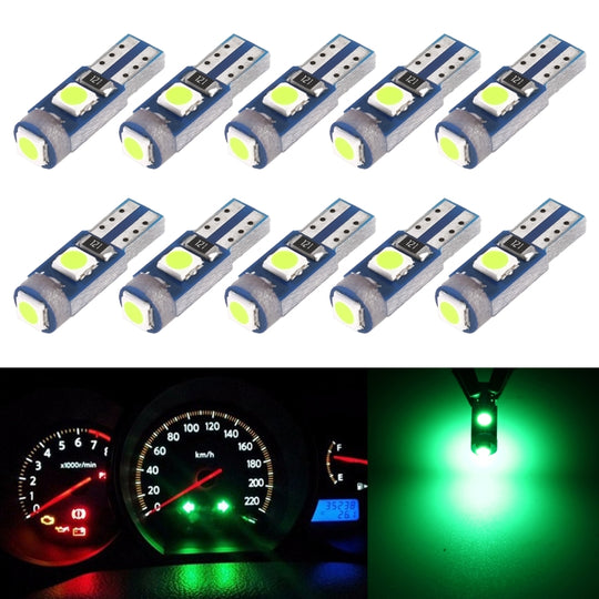 10 in 1 Car T5 0.2W DC12V Instrument Panel LED Decorative Light(Green Light)