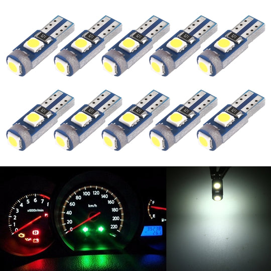 10 in 1 Car T5 0.2W DC12V Instrument Panel LED Decorative Light(White Light)