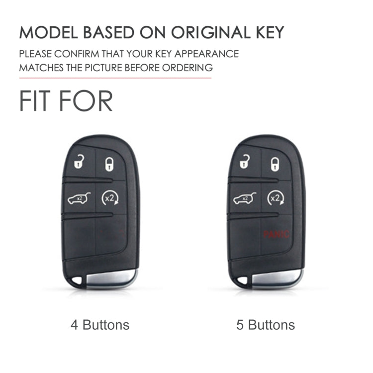 Hallmo Car Genuine Leather Key Protective Cover for Jeep Compass 5-button(Black) - Car Key Cases by Hallmo | Online Shopping UK | buy2fix