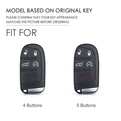 Hallmo Car Genuine Leather Key Protective Cover for Jeep Compass 5-button(Black) - Car Key Cases by Hallmo | Online Shopping UK | buy2fix