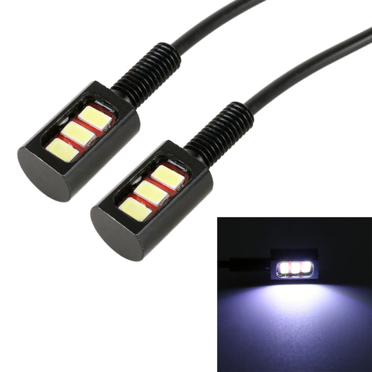 1 paire d'éclairage de plaque d'immatriculation de voiture/moto DC12V 0.4W 3LED SMD-5630, longueur du câble: 27cm