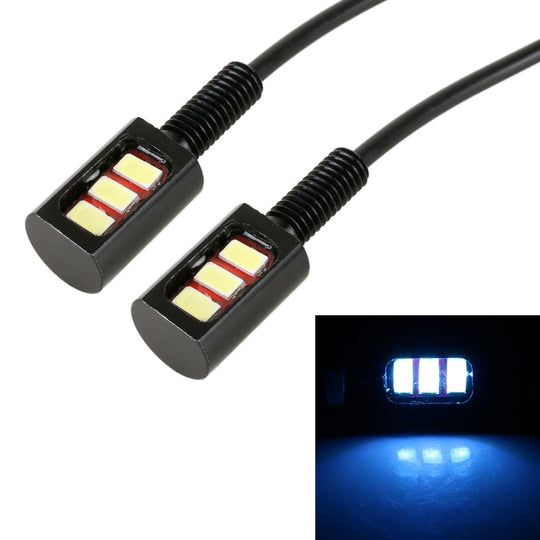 1 paire d'éclairage de plaque d'immatriculation de voiture/moto DC12V 0,4 W 3 LED SMD-5630, longueur du câble : 27 cm (lumière bleu glacier)