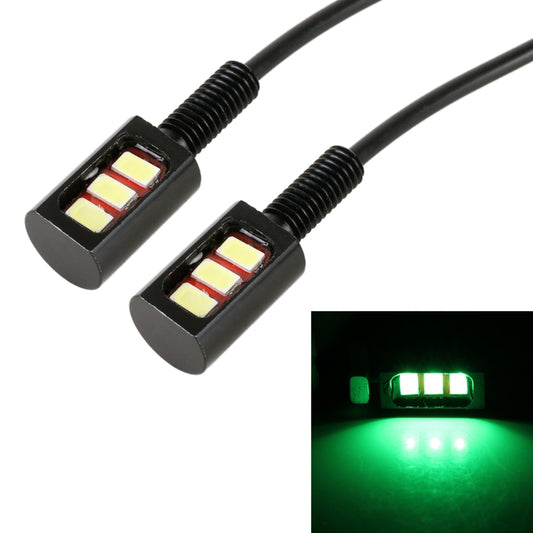 1 Pair DC12V 0.4W 3LEDs SMD-5630 Car / Motorcycle License Plate Light, Cable Length: 27cm (Green Light) - License Plate Lights by buy2fix | Online Shopping UK | buy2fix