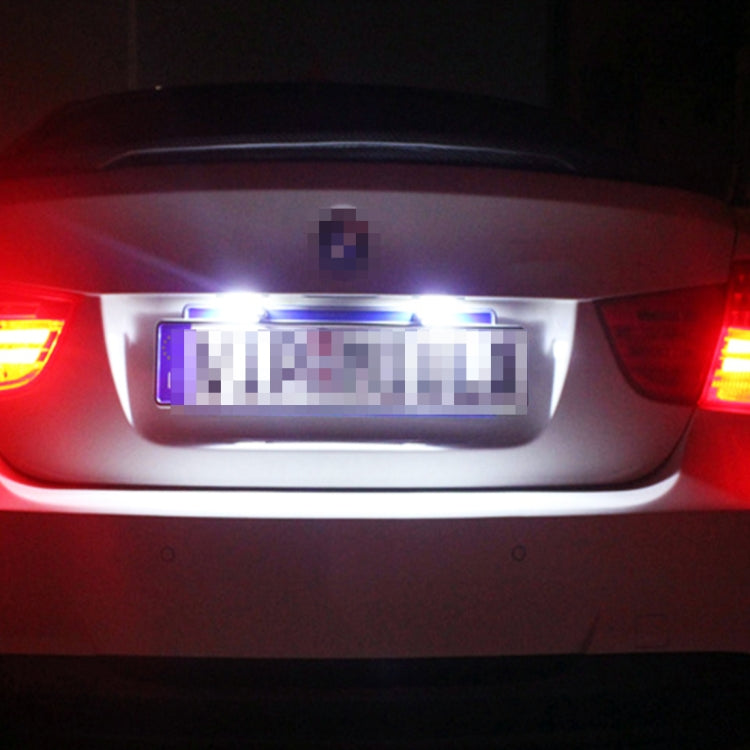 1 Pair DC12V 0.4W 3LEDs SMD-5630 Car / Motorcycle License Plate Light, Cable Length: 27cm(White Light) - License Plate Lights by buy2fix | Online Shopping UK | buy2fix