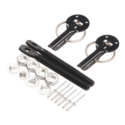 Universal Car Aluminum Alloy Mount Hood Pin Bonnet Lock (Black) - Engine Fittings by buy2fix | Online Shopping UK | buy2fix