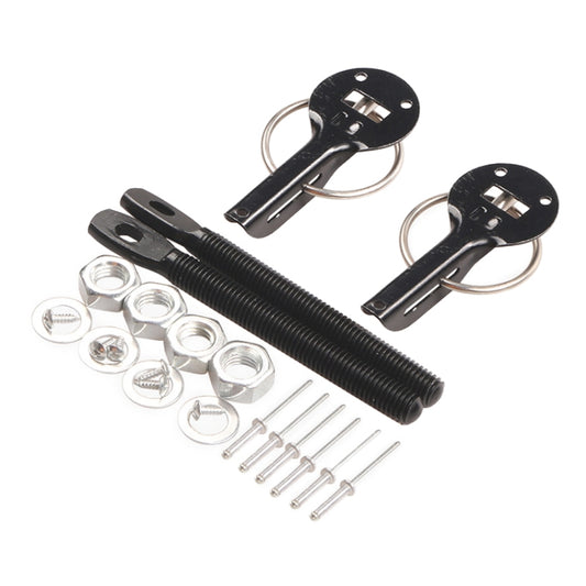 Universal Car Aluminum Alloy Mount Hood Pin Bonnet Lock (Black) - Engine Fittings by buy2fix | Online Shopping UK | buy2fix