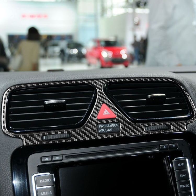 Carbon Fiber Car Central Control Air Outlet Frame Decorative Sticker for Volkswagen Scirocco 2009-2016,Left and Right Drive Universal by buy2fix