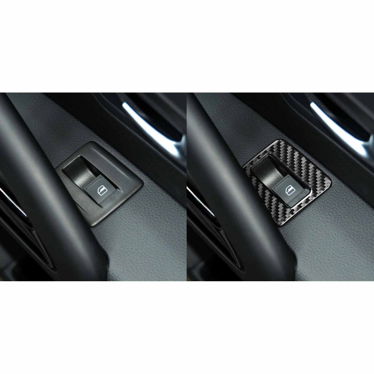 2 PCS / Set Carbon Fiber Car Window Buttons Decorative Sticker for Volkswagen Scirocco 2009-2016,Left and Right Drive Universal by buy2fix