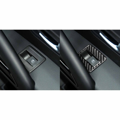 2 PCS / Set Carbon Fiber Car Window Buttons Decorative Sticker for Volkswagen Scirocco 2009-2016,Left and Right Drive Universal by buy2fix