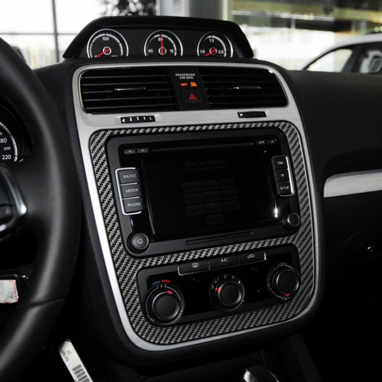 Carbon Fiber Car Central Control CD Air Conditioning Panel Decorative Sticker for Volkswagen Scirocco 2009-2016,Left and Right Drive Universal by buy2fix