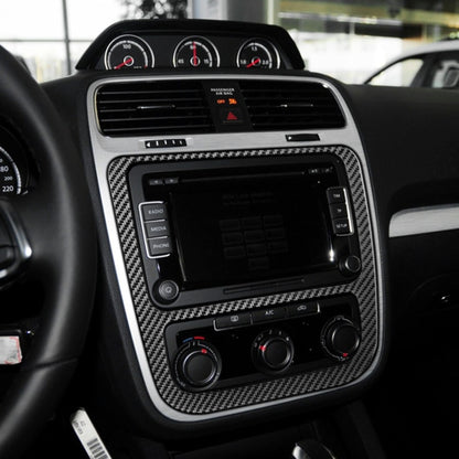 Carbon Fiber Car Central Control CD Air Conditioning Panel Decorative Sticker for Volkswagen Scirocco 2009-2016,Left and Right Drive Universal by buy2fix