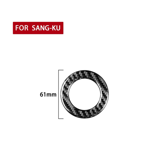 Carbon Fiber Car Cigarette Lighter Key Ring Decorative Sticker for Volkswagen Scirocco 2009-2016,Left and Right Drive Universal by buy2fix