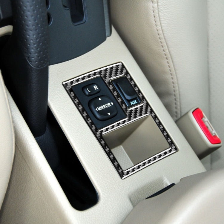 Carbon Fiber Car Rearview Mirror Adjustment Switch Frame Decorative Sticker for Toyota Old RAV4 2006-2013,Left Drive by buy2fix