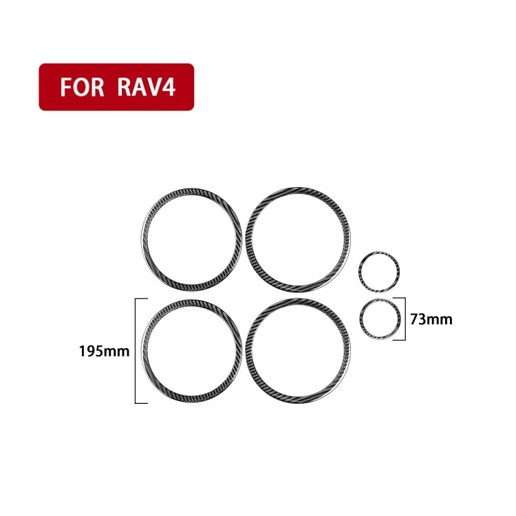 Carbon Fiber Car Door Horn Ring Decorative Sticker for Toyota Old RAV4 2006-2013,Left and Right Drive Universal by buy2fix